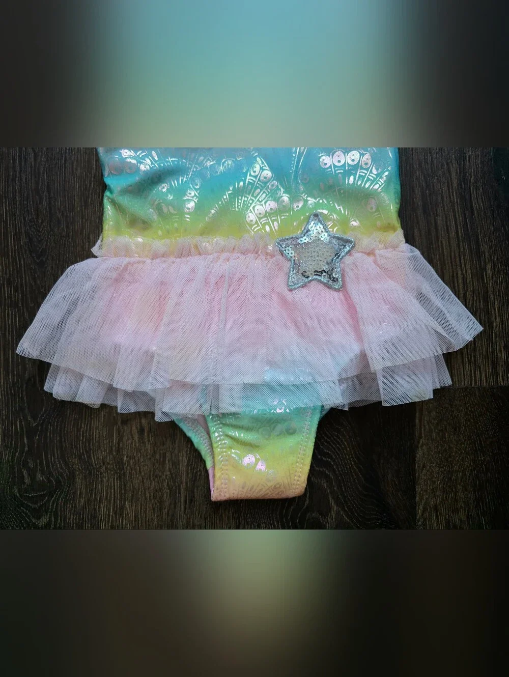 Penelope Mack pastel rainbow ruffle tutu one-piece swimsuit